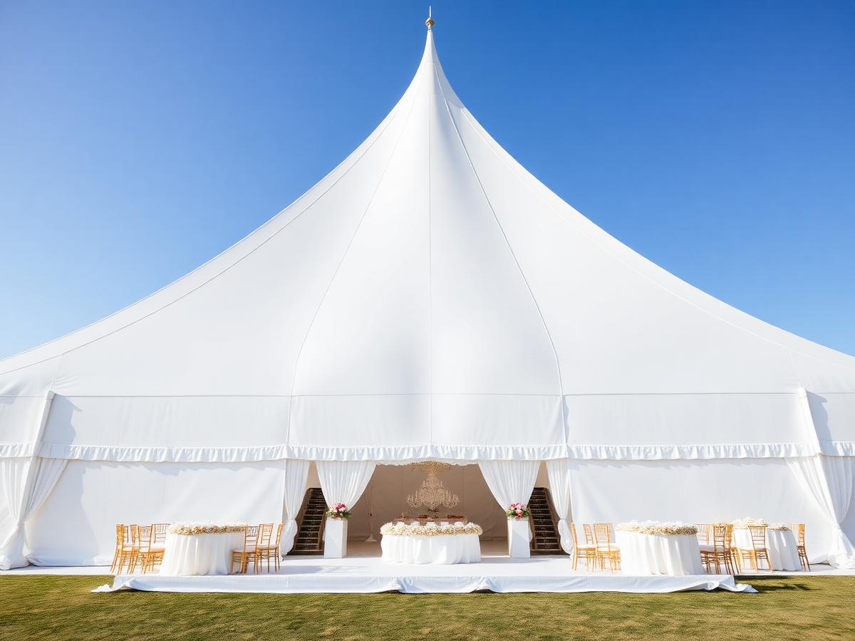 Large white event tent